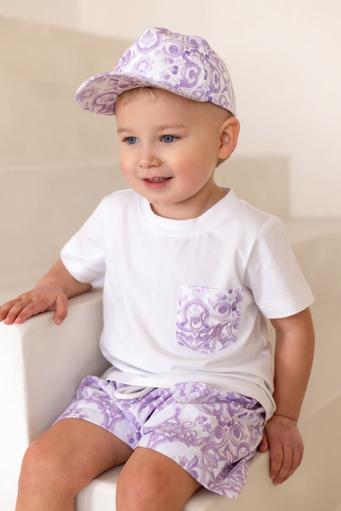 Boys Lilac Personalised Capri Pocket T-Shirt