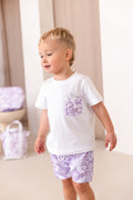 Boys Lilac Personalised Capri Swim Shorts