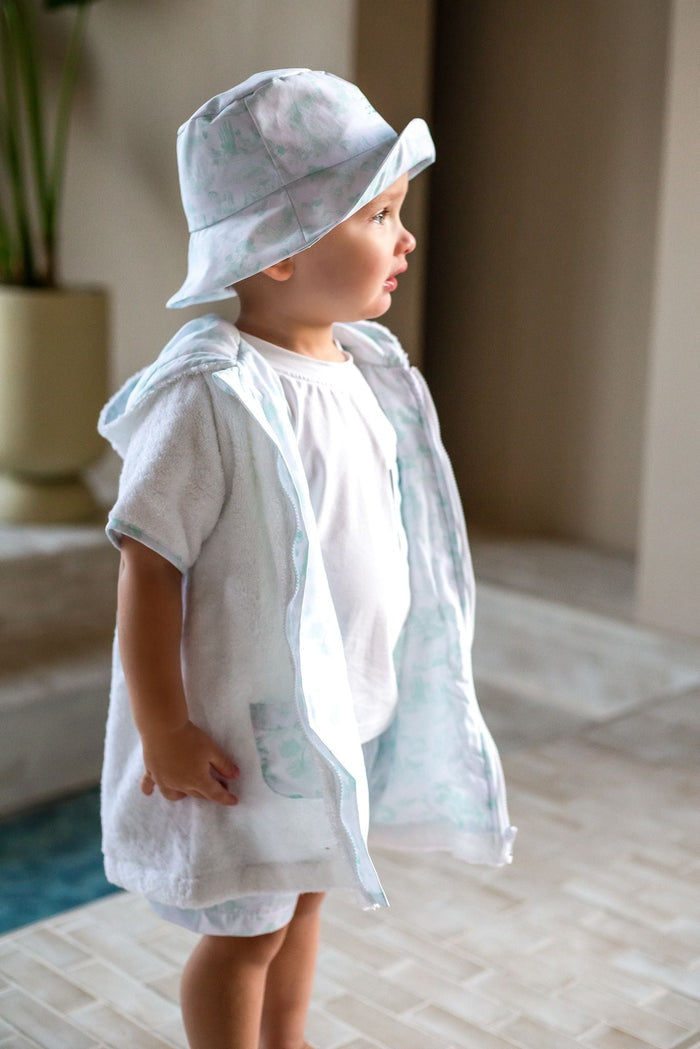 Boys Mint Toile Bucket Hat