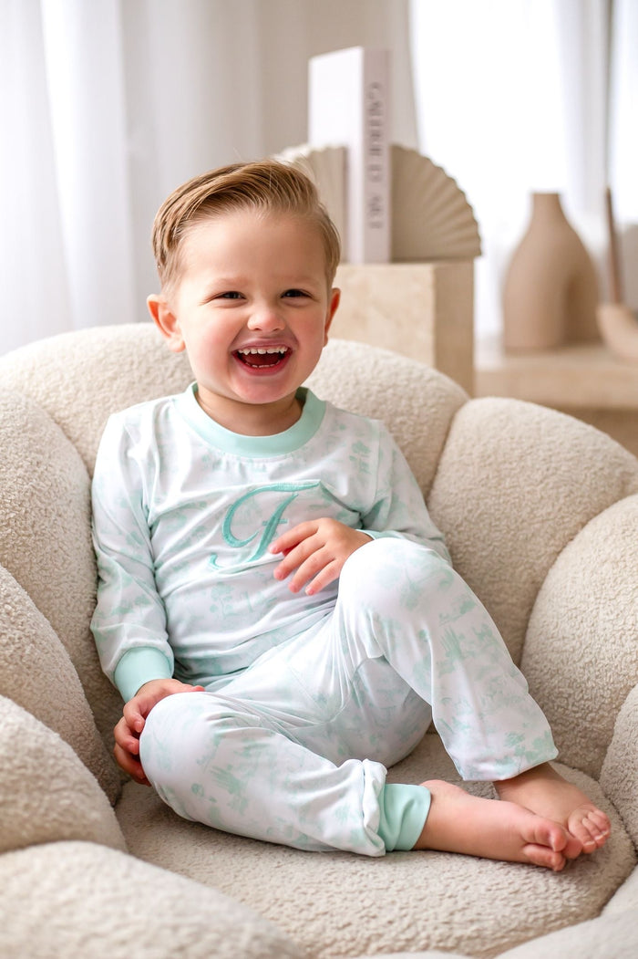 Boys Mint Toile Pyjamas