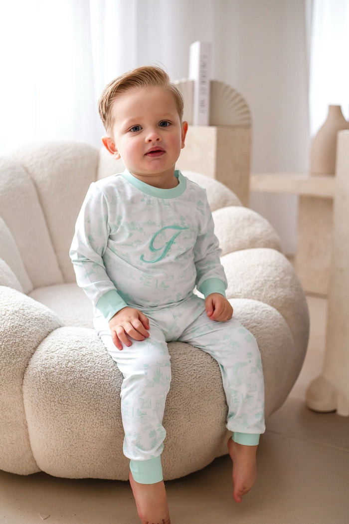 Boys Mint Toile Pyjamas