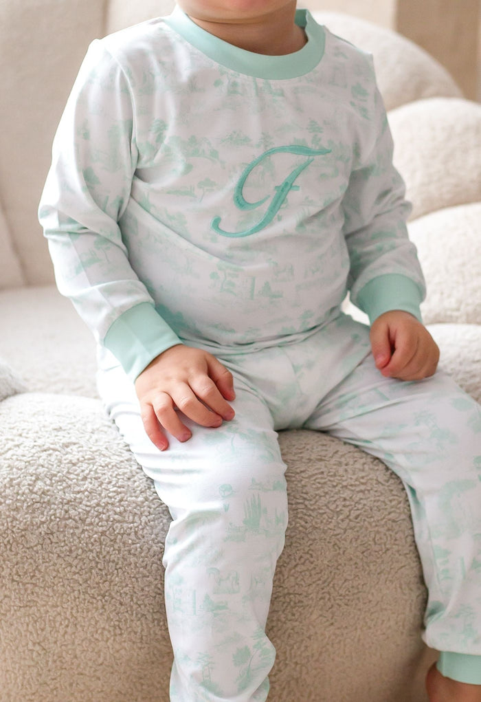 Boys Mint Toile Pyjamas