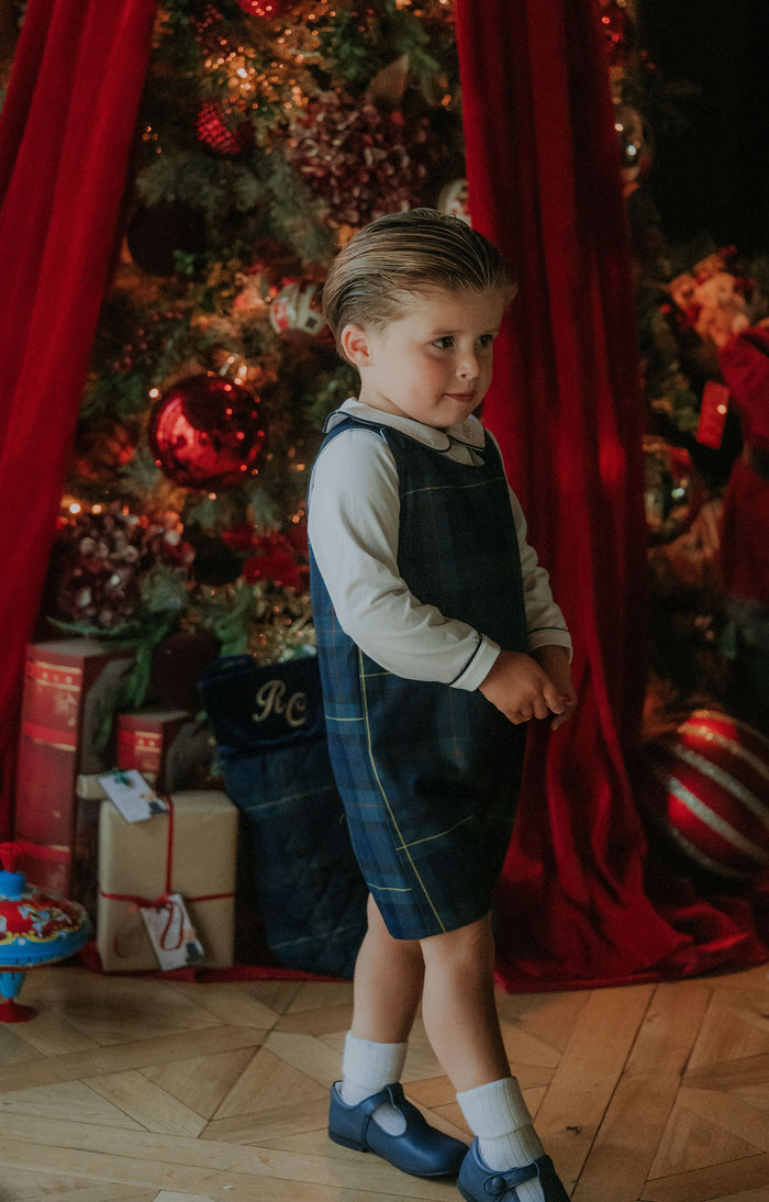 Boys Navy Button Detail Shoe