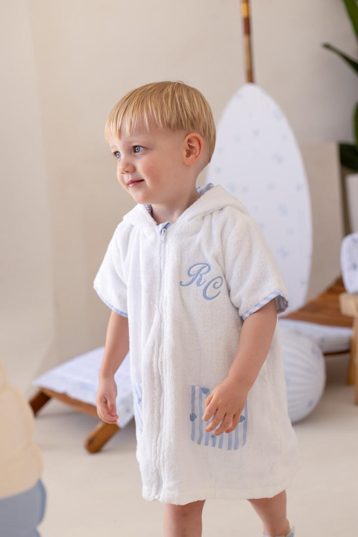 Boys Personalised Beach Bebé Towelling Coverup