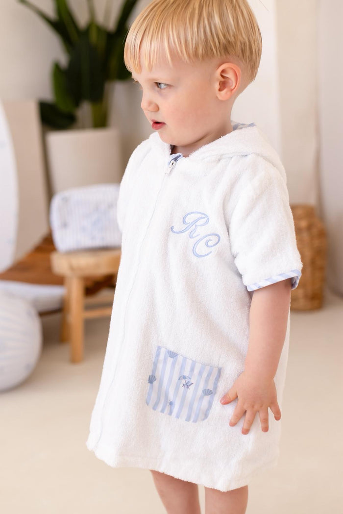 Boys Personalised Beach Bebé Towelling Coverup