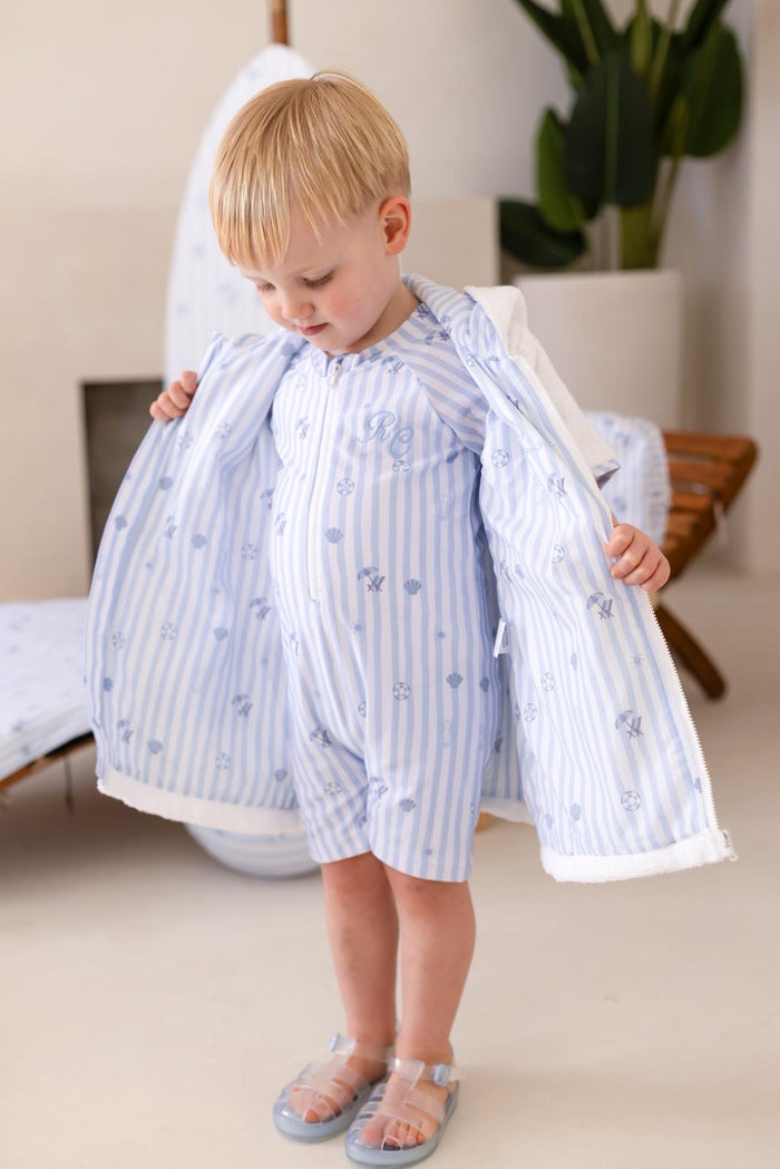 Boys Personalised Beach Bebé Towelling Coverup