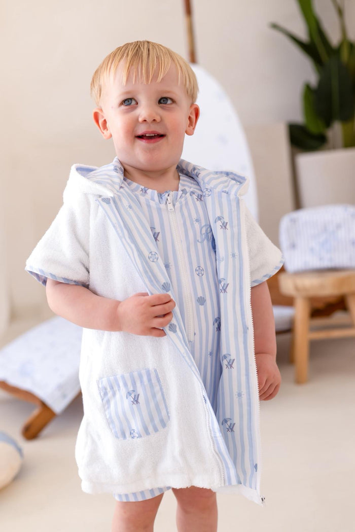Boys Personalised Beach Bebé Towelling Coverup