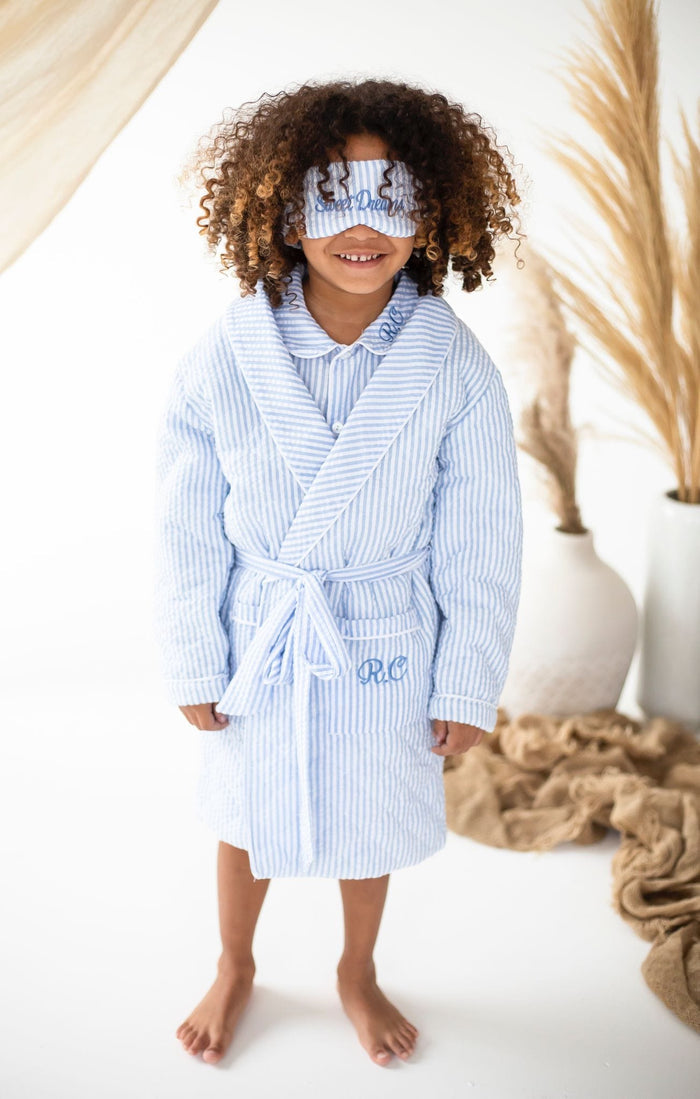 Boys Personalised Sweet Dreams Seersucker Eyemask