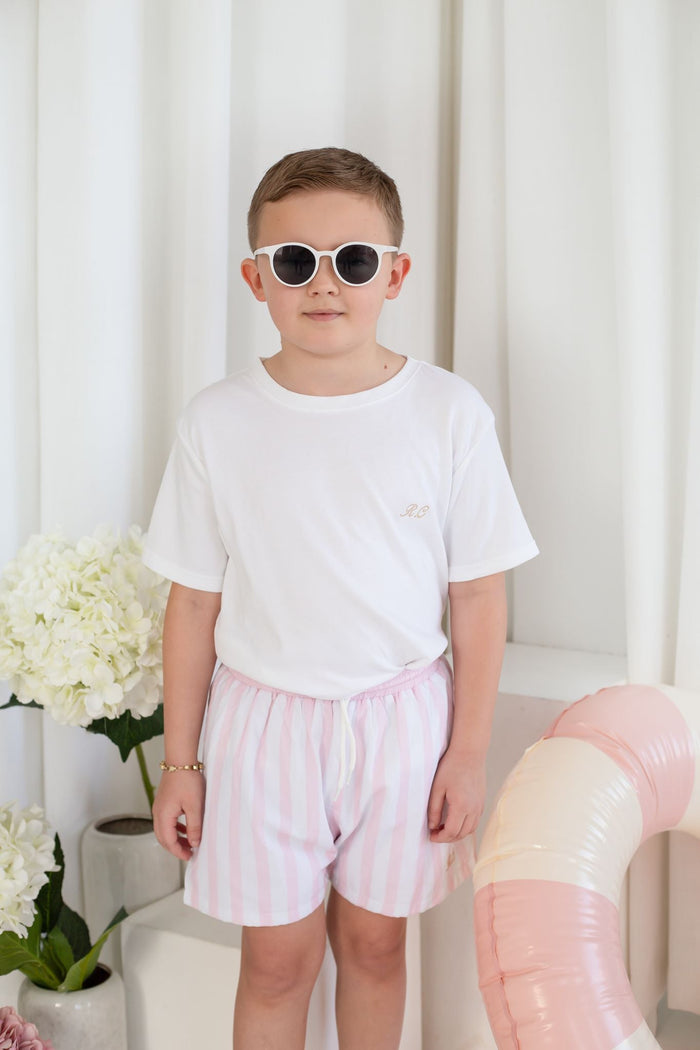 Boys Pink Candy Stripe Swimshorts