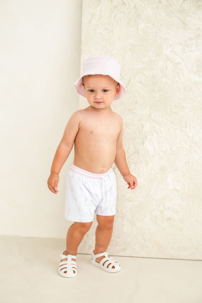 Boys Pink Ditsy Swimshorts