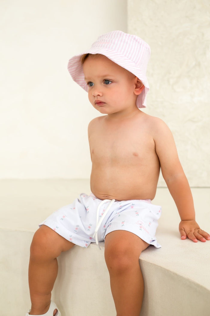 Boys Pink Ditsy Swimshorts