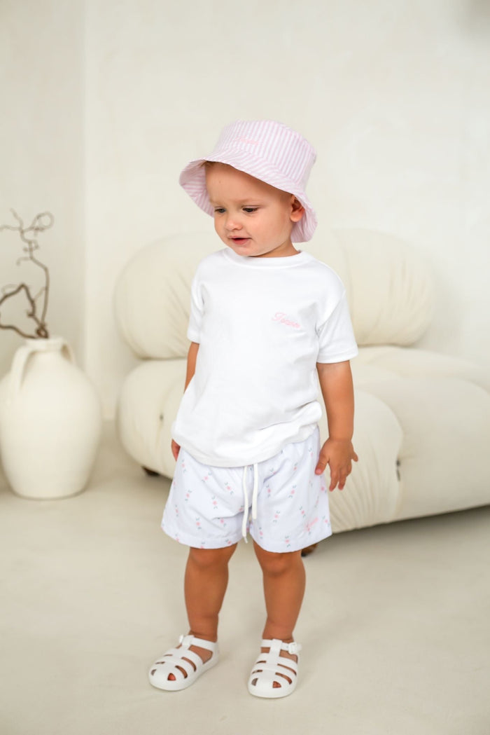 Boys Pink Ditsy Swimshorts