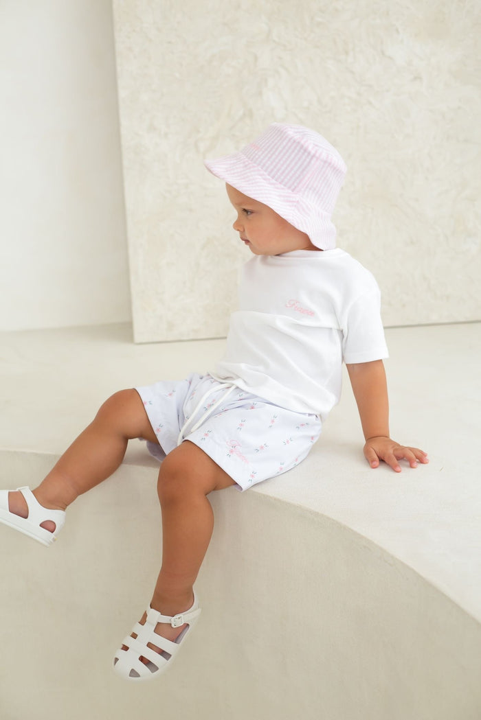 Boys Pink Stripe Bucket Hat