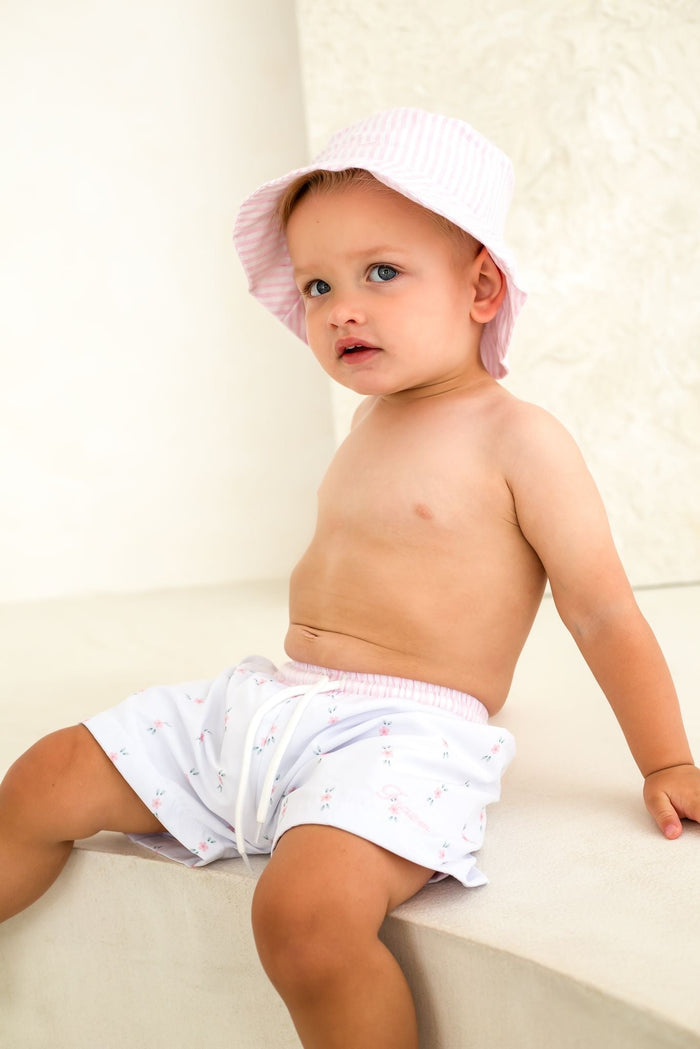 Boys Pink Stripe Bucket Hat