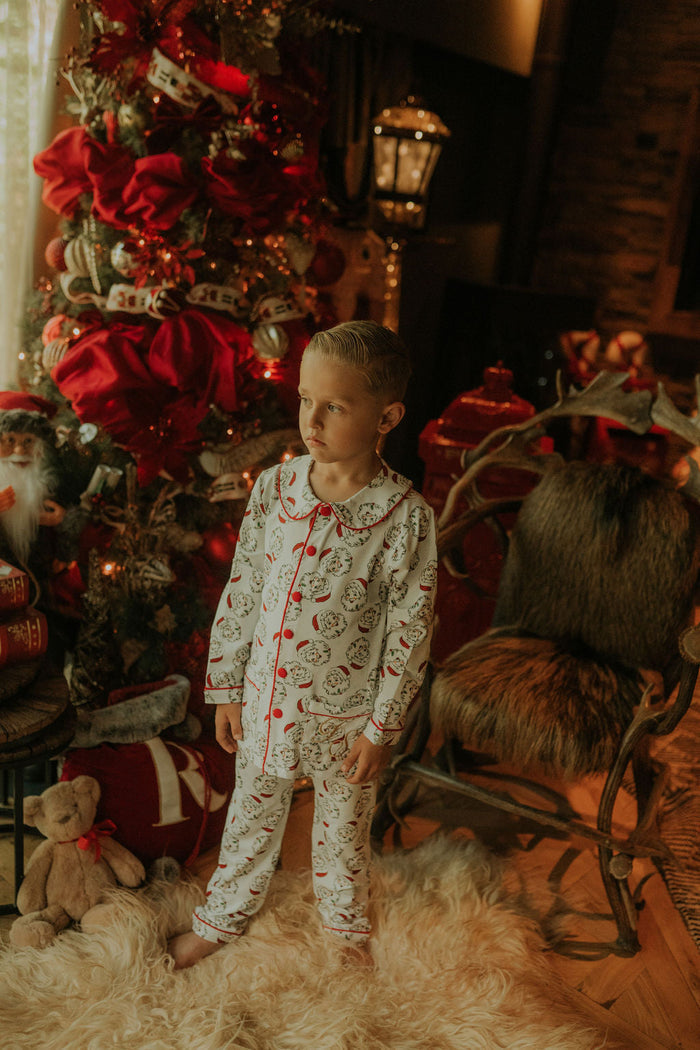 Boys Red Santa Print Pyjamas