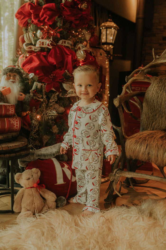 Boys Red Santa Print Pyjamas