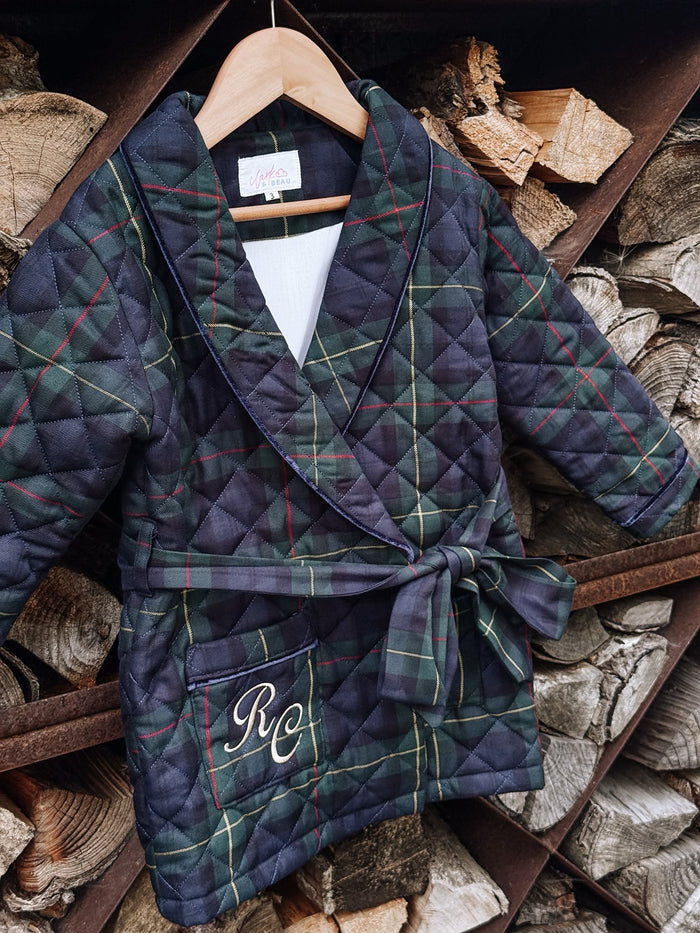 Boys Royal Navy Tartan Personalised Dressing Gown