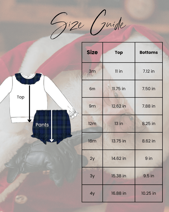 Boys Royal Navy Tartan Personalised Jam Pant Set
