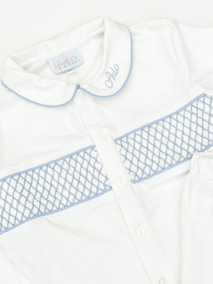 Boys Smocked Pyjamas - Short Sleeve And Leg