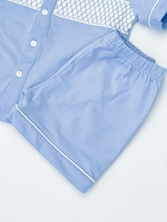 Boys Smocked Pyjamas - Short Sleeve And Leg