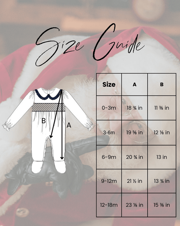 Boys White Personalised Smocked Babygrow Trimmed With Royal Navy Tartan