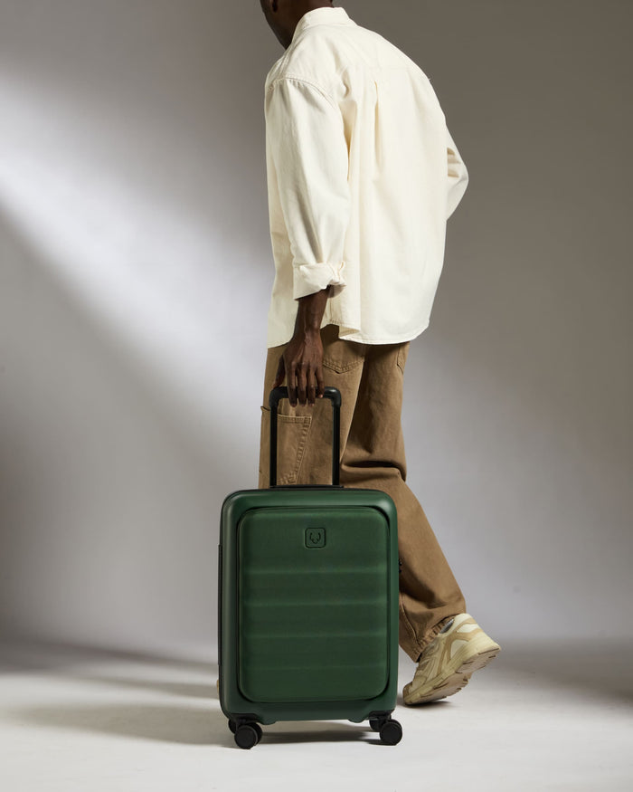 a man with a suitcase