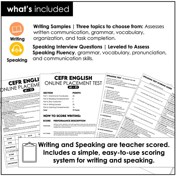 CEFR English Level Test for Google Forms – ESL & ELL Diagnostic Assessment - Hot Chocolate Teachables