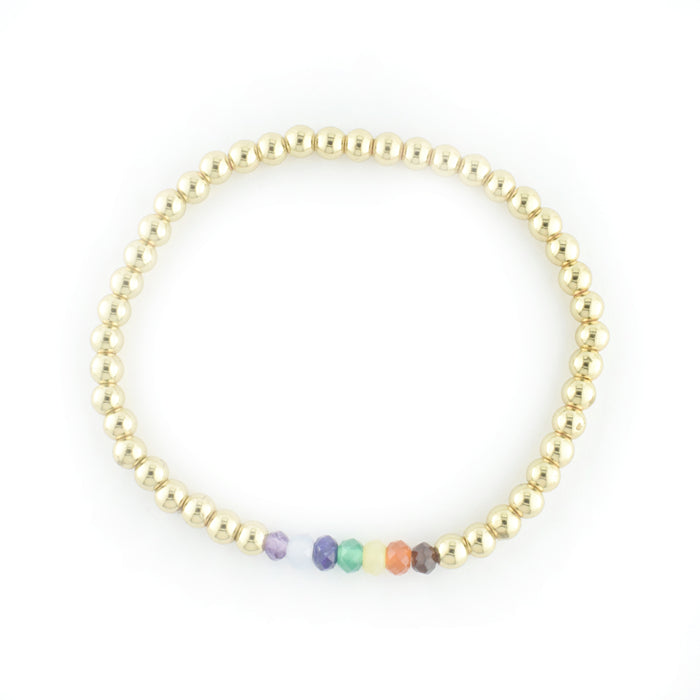 Chakra Bracelet gold Plated Hematite - The Bead Shop