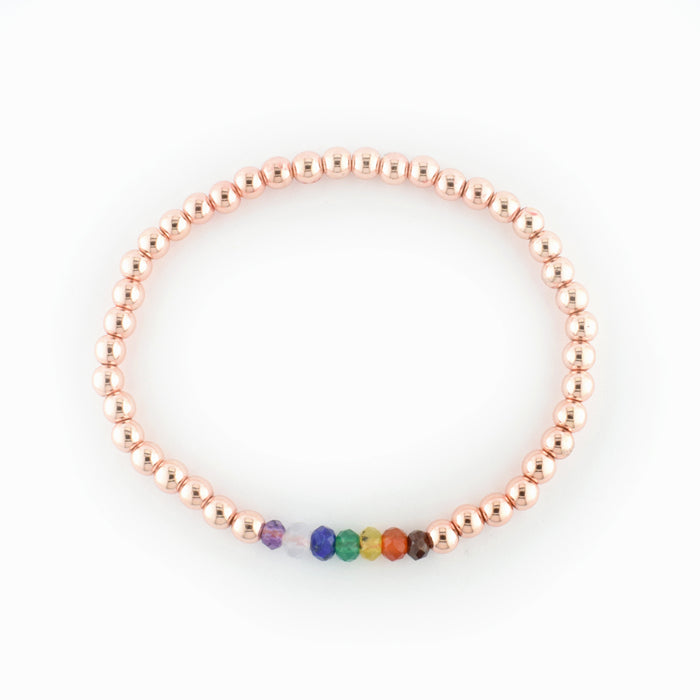 Chakra Bracelet rose gold Plated Hematite - The Bead Shop