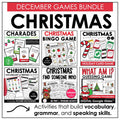 Christmas Games for ELL & ESL | Holiday Grammar & Vocabulary Games Bundle - Hot Chocolate Teachables