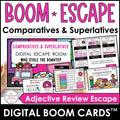 Comparative & Superlative Adjective Review Activity - Digital Escape Boom Cards™ - Hot Chocolate Teachables