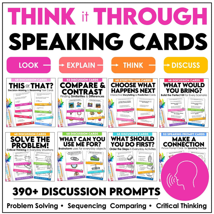 Critical Thinking Speaking Cards Bundle – ESL Discussion Prompts & Task Cards - Hot Chocolate Teachables