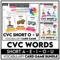 CVC Words I Have, Who Has? Card Game Bundle | Short Vowels A, E, I, O, U - Hot Chocolate Teachables