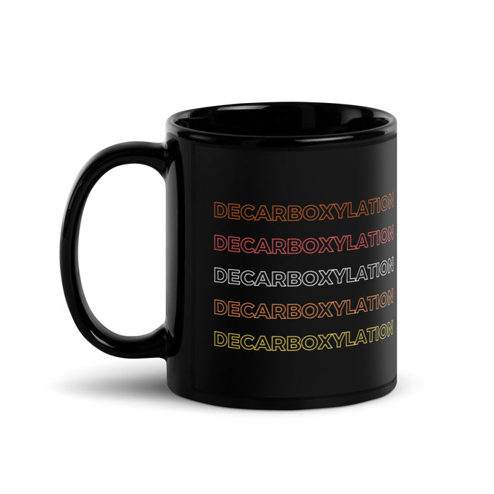 Decarboxylation Black Glossy Mug | Cannabis Education