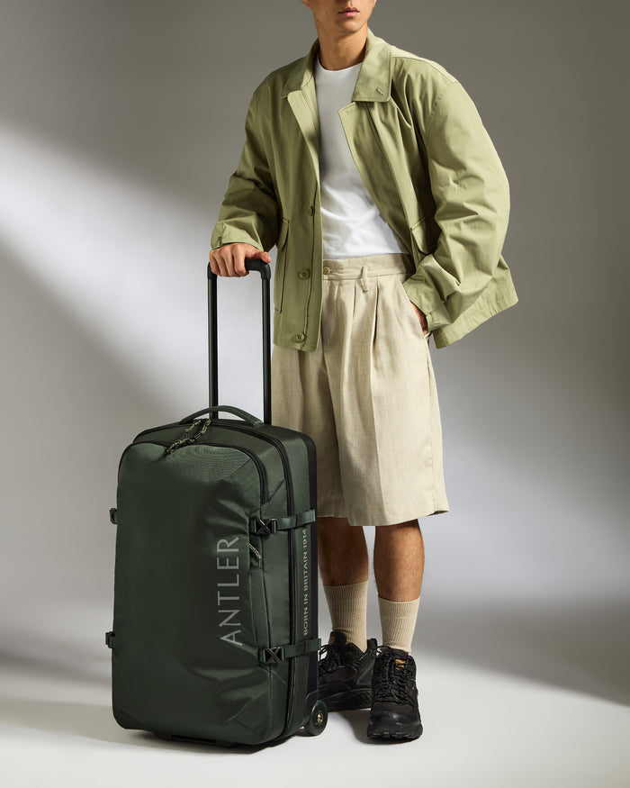 a man with a suitcase