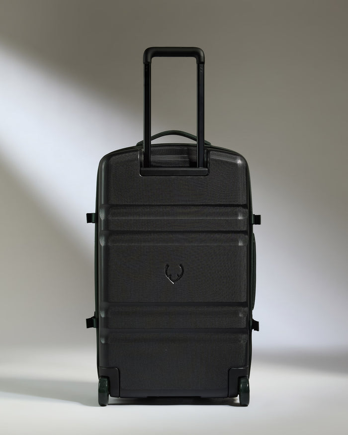 a black suitcase with wheels
