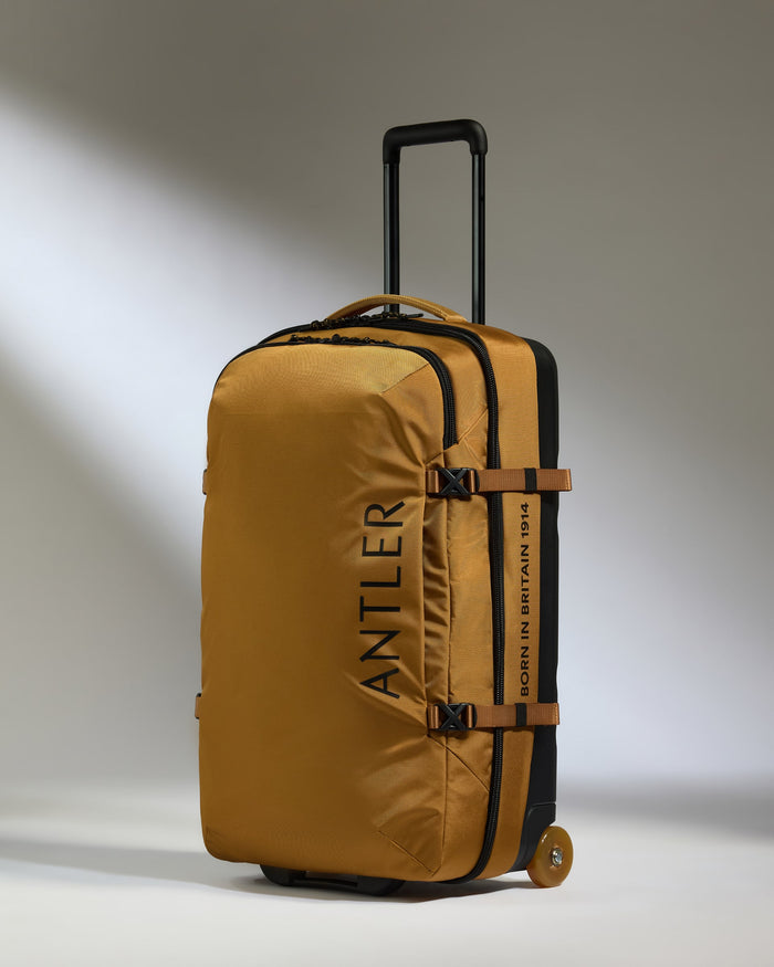 a suitcase with wheels and handle