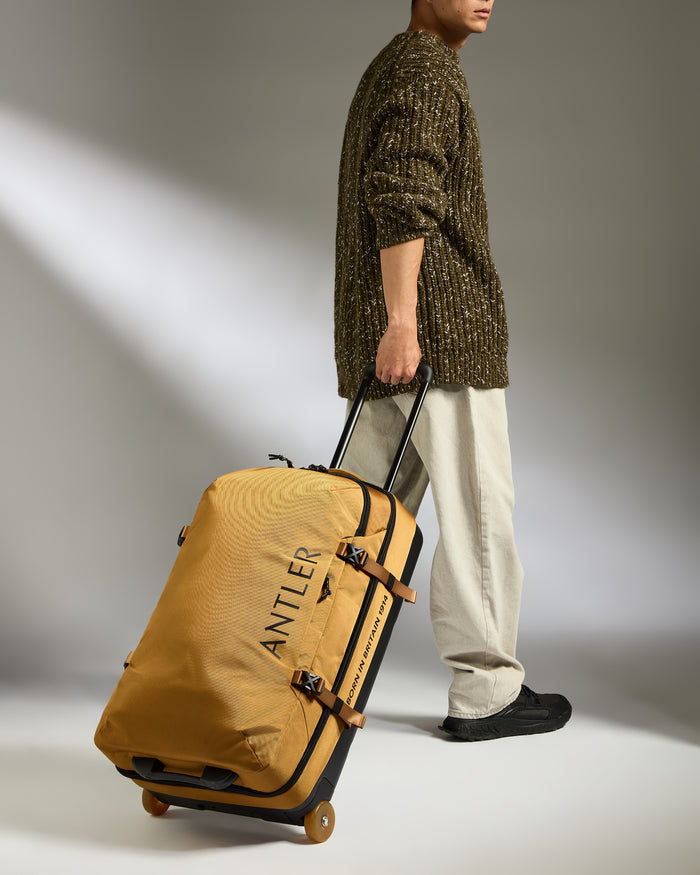 a man with a suitcase