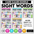 Dolch Sight Words Card Games Bundle – Pre - Primer to 3rd Grade Reading Centers - Hot Chocolate Teachables