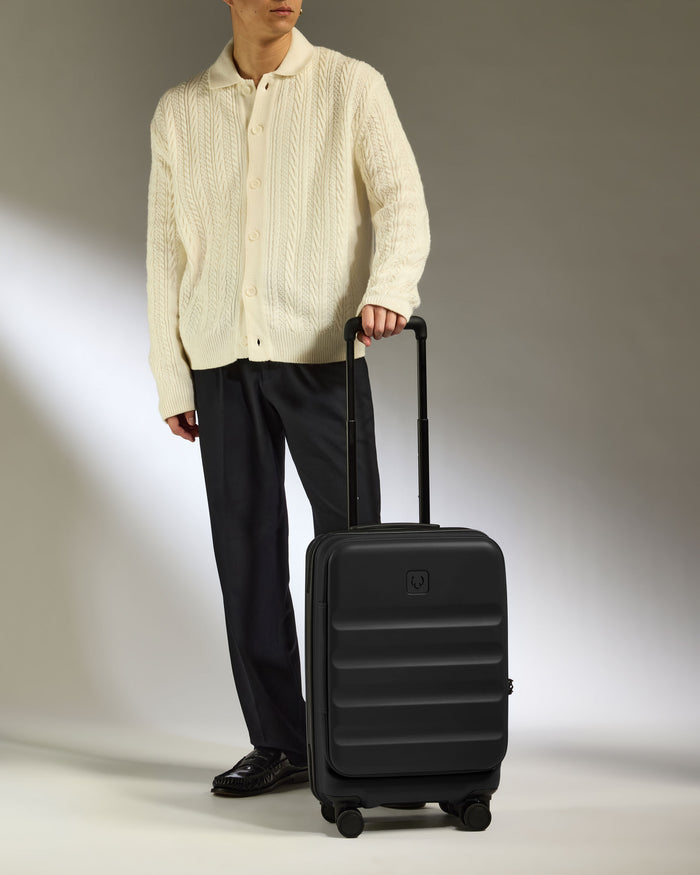 a man with a suitcase