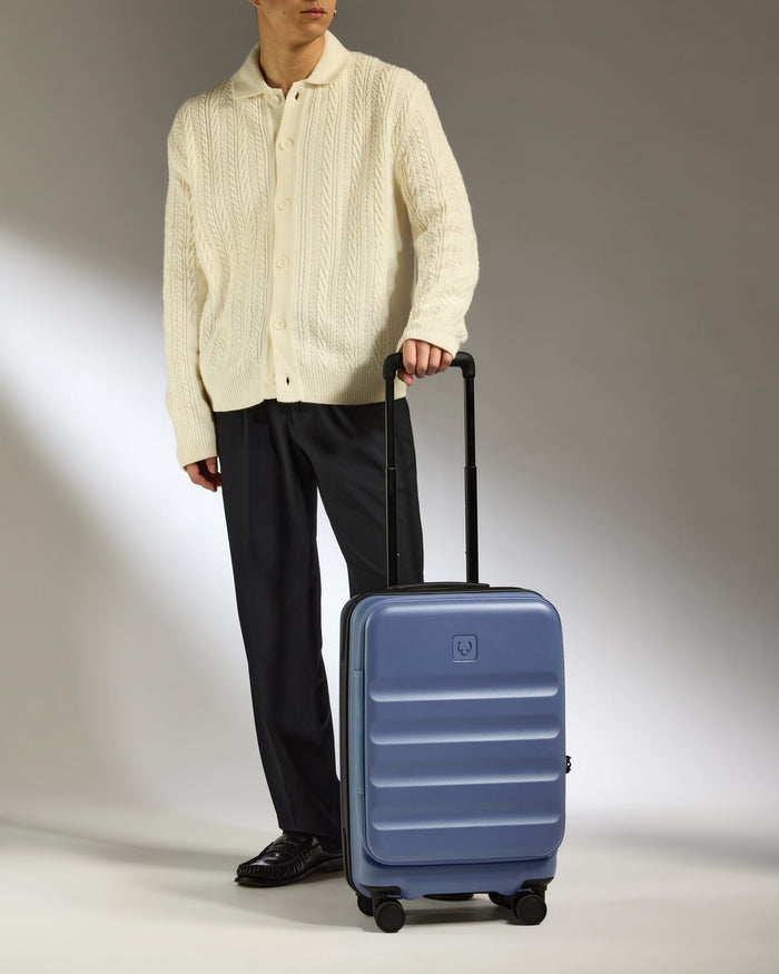 a man with a suitcase