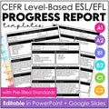Editable ESL & EFL Progress Reports CEFR Alignment A1 - C2 - Hot Chocolate Teachables