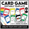 Editable UNO Style Card Game - Use with ANY SUBJECT | Edit Text Boxes - Hot Chocolate Teachables