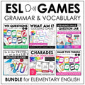 ESL Games Bundle Elementary Grammar and Vocabulary Building Activities - Hot Chocolate Teachables
