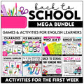 ESL Back to School BUNDLE: First week of School Grammar & Vocabulary Activities - Hot Chocolate Teachables