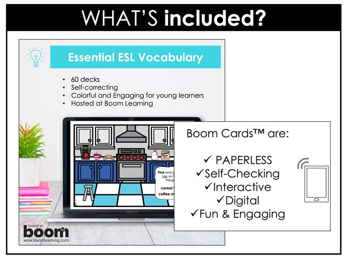 ESL Boom Card™ Mega Bundle | Verbs, Parts of Speech, Grammar & Vocabulary (60 Decks) - Hot Chocolate Teachables