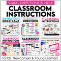 ESL Classroom Instructions Vocabulary Bundle | Word Wall Posters + Games - Hot Chocolate Teachables