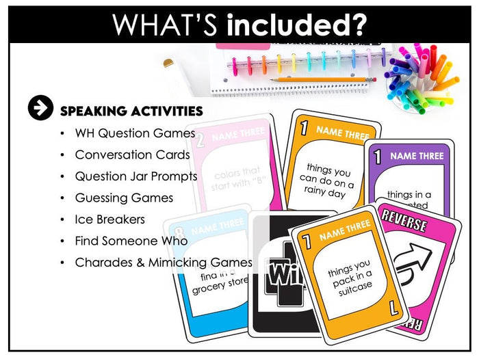 ESL EVERYTHING BUNDLE | 100 Engaging Games & Activities for English Teachers - Hot Chocolate Teachables