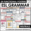 ESL Grammar Posters: Functional Classroom Decor Visuals - BOHO Neutral - Hot Chocolate Teachables