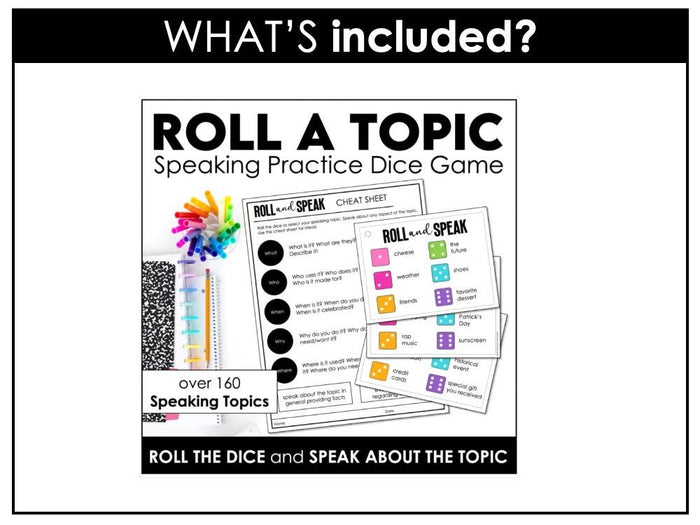 ESL Speaking Skills Starter Kit | English Games, Activities & Question Cards - Hot Chocolate Teachables